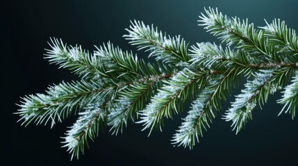 Obraz premium Frosty Evergreen Branch