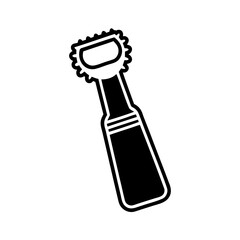 Minimalist black and white bottle opener illustration suitable for design and branding projects