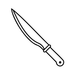 Simple outline illustration of a kitchen knife isolated on a clean white background