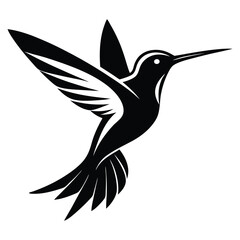 Obraz premium Stylized hummingbird silhouette vector graphic