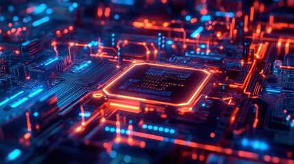 Obraz premium Artificial intelligence-Powered Supercomputer Processes