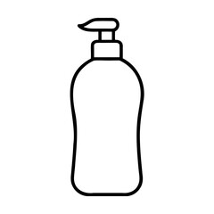 Outlined vector illustration of a hand soap dispenser isolated on a white background