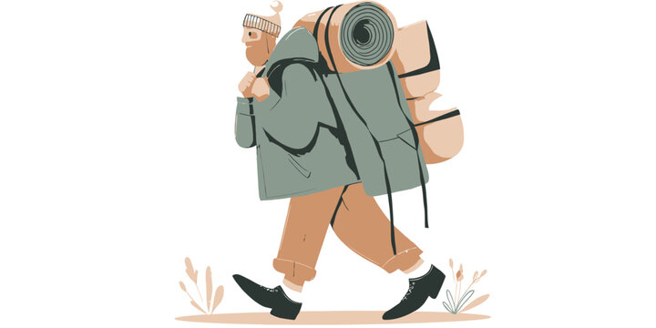 Adventurous Hiker with Backpack A Journey into the Wilderness