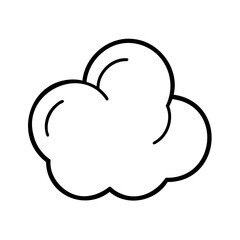 Simple illustrated black and white cloud icon for weather forecasting or symbolism