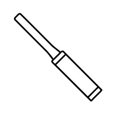 Simple line art illustration of a screwdriver isolated on a clean white background