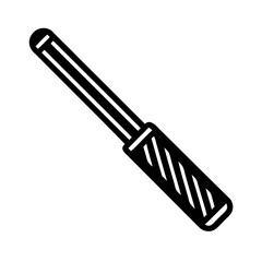 A black and white illustrated baton icon depicting law enforcement and security concepts