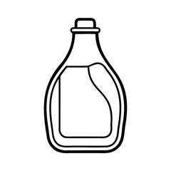 Simple black and white outline of a syrup bottle for culinary or design projects