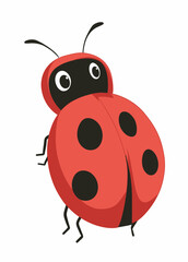 Obraz premium Adorable Cartoon Ladybug Illustration Vector Graphic for Kids
