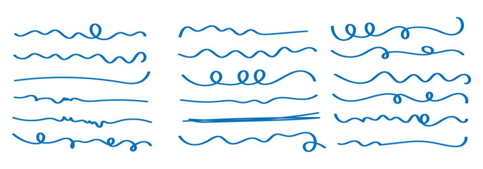 Obraz premium pen marker scribble line set.