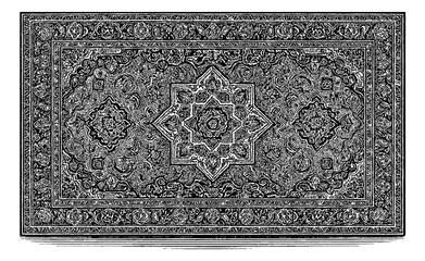 Detailed Floral and Geometric Ornament Pattern in Black and White Vintage Style Illustration