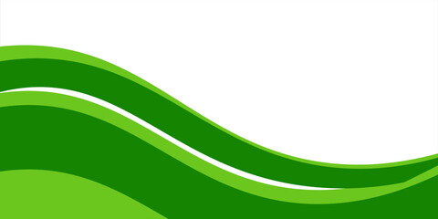 Abstract White and Green wave wide background banner