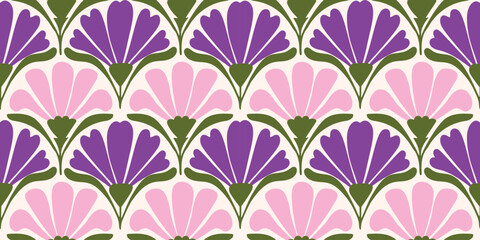 Abstract artistic Florals seamless pattern background vector. Colorful botanical wallpaper with flower, foliage. Design for prints, cover, fabric, packaging, wall art, home decor.