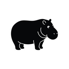 Hippopotamus Bold Vector Silhouette