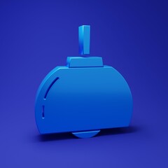 Obraz premium Blue Chandelier icon isolated on blue background. Minimalism concept. 3D render illustration