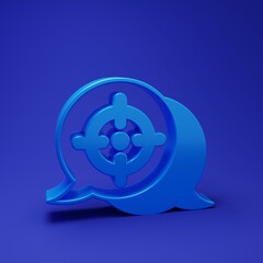 Blue Target financial goal concept icon isolated on blue background. Symbolic goals achievement, success. Minimalism concept. 3D render illustration