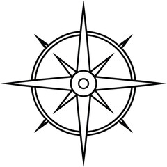 Navigation Geometric compass rose symbolizing journey and direction 