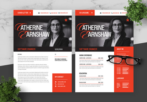 Black And Red Software Resume