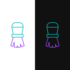 Line Shaving brush icon isolated on white and black background. Barbershop symbol. Colorful outline concept. Vector