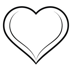 Love Heart Shapes Silhouette on White