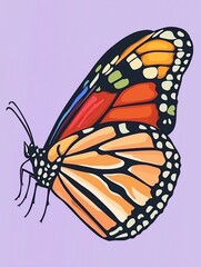 Colorful butterfly profile