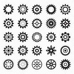 Gear and Cogwheel Icon Set for Engineering and Technology Design