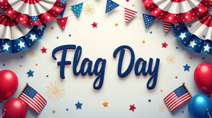 Obraz premium greeting card for Flag Day USA