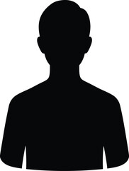 A minimalist black silhouette of a person is shown. A clean and simple visual element, which is perfect for various uses, such as for representing ideas about diversity and individuality.