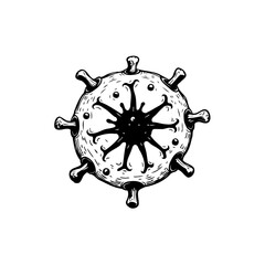 Coronavirus illustration depicting dangerous pandemic affecting global health security