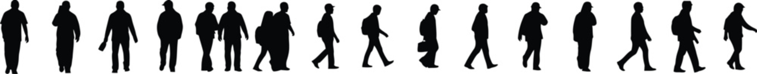 Silhouetted figures in motion, an exploration of human form and movement against a bright canvas.