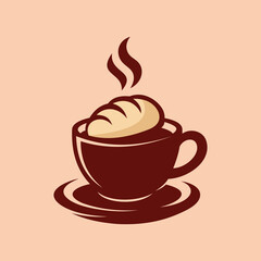 Minimalist Coffee and Bread Logo Design for Bakery Cafe
