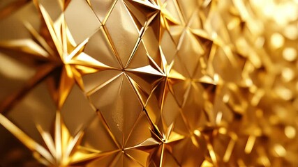 gold geometric pattern with glowing 3d star shape in luxury surface - Powered by Adobe
