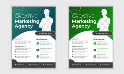 Modern A4 corporate business flyer template design set for marketing business proposal promotion publication cover page new digital marketing flyer.