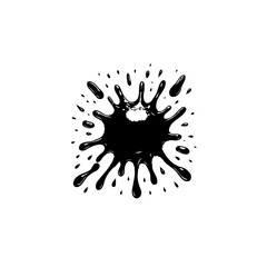 Abstract black ink blot spreading isolated on white creating a bold contrast