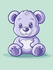Naklejka premium Cute sitting teddy bear