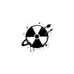 Distressed Radiation Symbol Illustration: Conceptualizing Nuclear Energy and Hazard