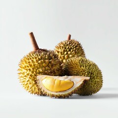 Fresh durian fruit on a clean background.