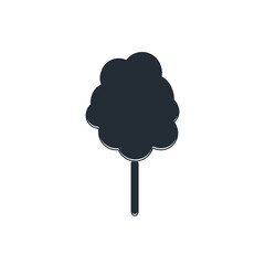 Black Cotton candy icon isolated on white background. Vector