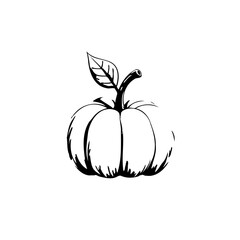 Minimalist Pumpkin Illustration: Simple and Elegant Design for Autumn and Halloween