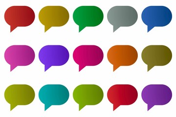 Set of speech bubbles, colorful speech bubbles set, set of speech bubbles pop icons, speech bubble icons set, set of 15 speech bubbles icons