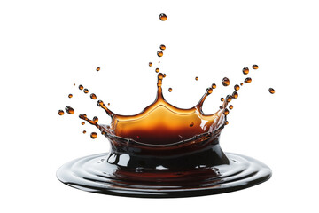 Dark liquid splash crown on black background