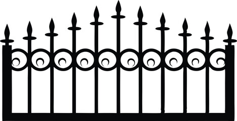  Iron fence silhouette.