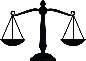  justice law balance silhouette vector