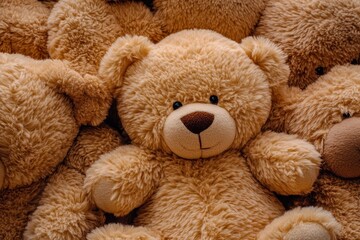 Teddy Bear Texture. Close-Up of Faux Fur Coat, Soft and Warm Fabric for Winter Fashion