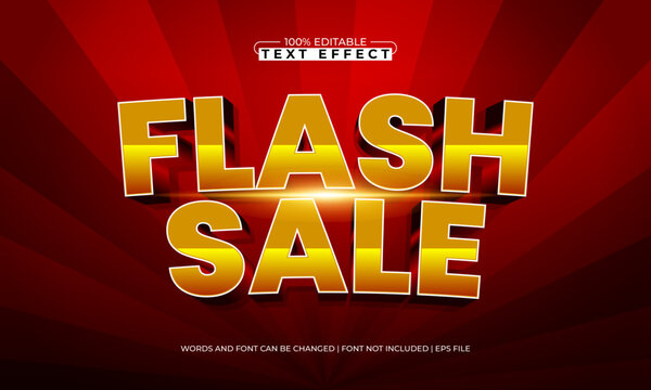 flash sale editable text effect with a sale and offer text style