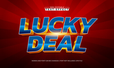 Fototapeta premium lucky deal editable text effect with a sale and offer text style