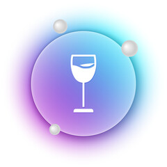 White Wine glass icon isolated on white background. Wineglass sign. Blue and purple gradient circle background. Vector