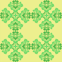Seamless vintage floral pattern with green leaves and butterflies, perfect for spring and summer textile design or wallpaper