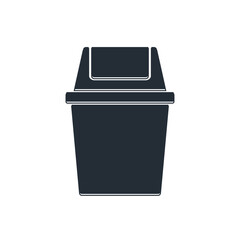 Black Trash can icon isolated on white background. Garbage bin sign. Recycle basket icon. Office trash icon. Vector