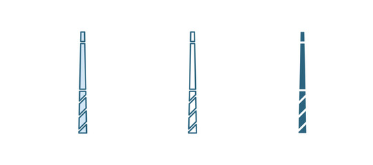 Blue Billiard cue icon isolated on white background. Vector