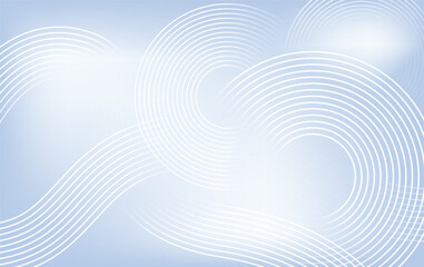 Abstract Blue Gradient Background with White Concentric Wave Lines, vector illustration